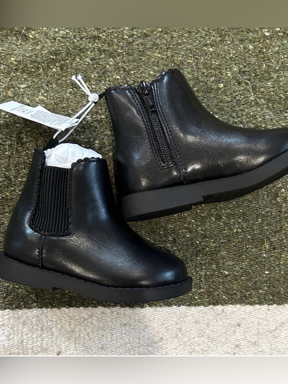 Old Navy Kids Black Chelsea Boots with Side Zipper